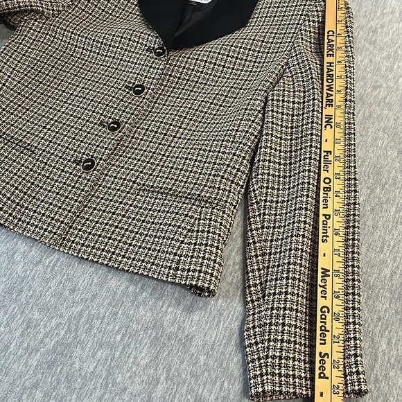 Le Suit Black and  beige  vintage Blazer with Classic Tailoring size 10 - Picture 6 of 7